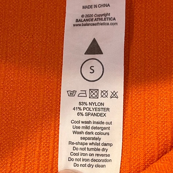 Balance Athletica Vitality Leggings Small Orange Ribbed High Waist Yoga Athletic - Picture 6 of 6